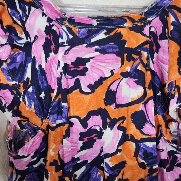 Maeve by Anthropologie Floral Flutter Sleeve Tshirt Size M - Picture 14 of 15